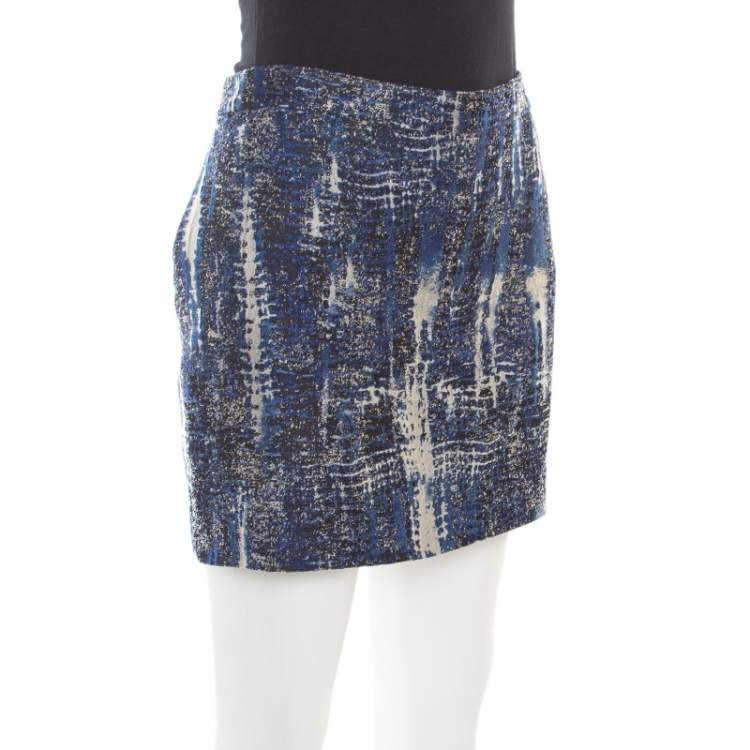 Pre Owned Stella McCartney Blue Jacquard Becca Mini Skirt M