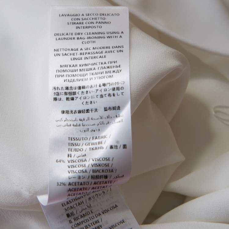 Pre Owned Stella McCartney White Embroidered All Is Love Pencil Skirt M