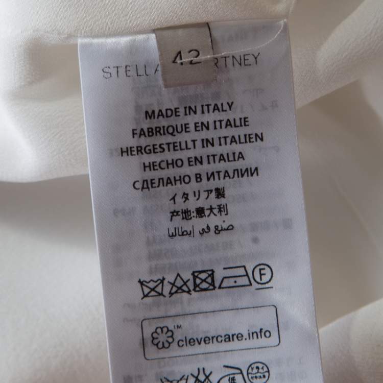 Pre Owned Stella McCartney White Embroidered All Is Love Pencil Skirt M