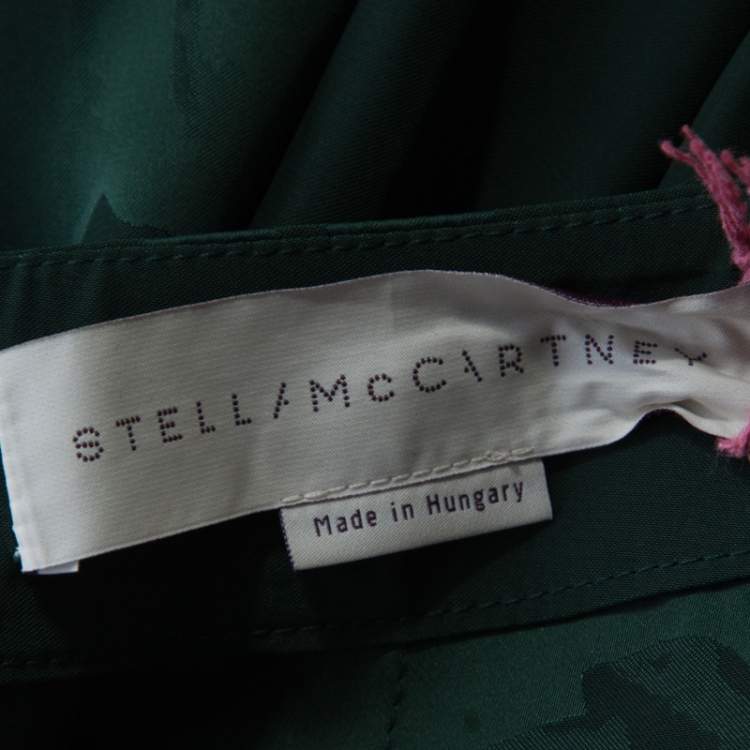 Pre Owned Stella McCartney Green Magnolia Pattern Jacquard Asymmetric Cecilia Skirt M