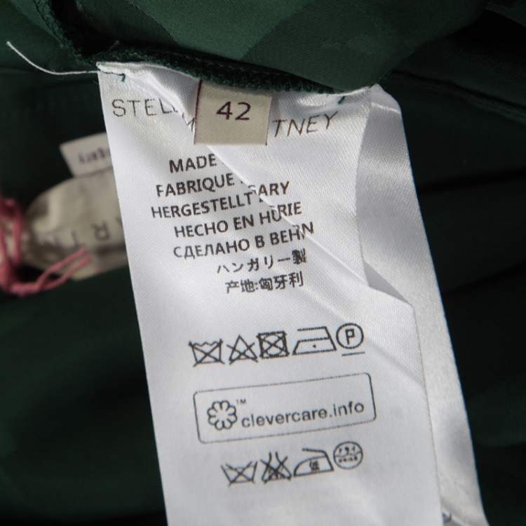 Pre Owned Stella McCartney Green Magnolia Pattern Jacquard Asymmetric Cecilia Skirt M