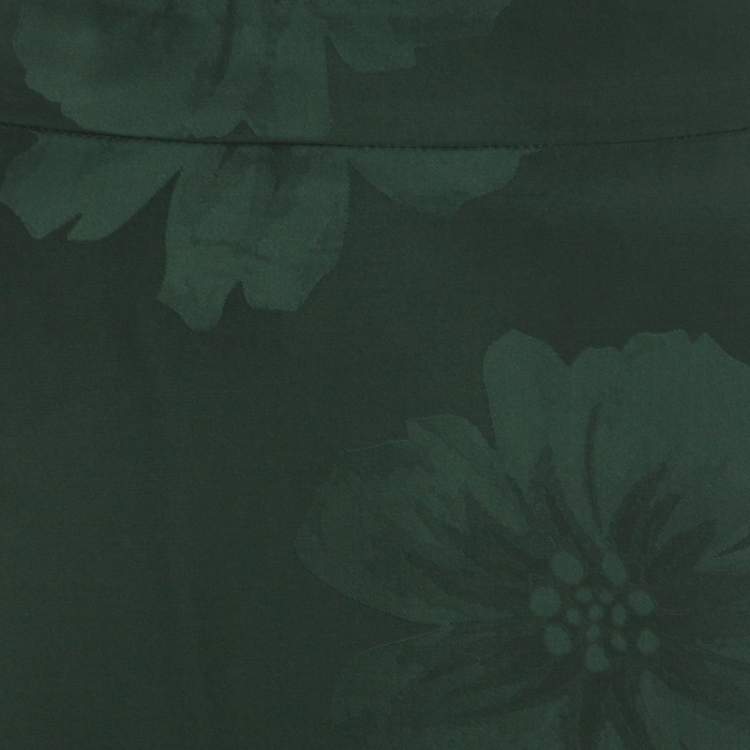 Pre Owned Stella McCartney Green Magnolia Pattern Jacquard Asymmetric Cecilia Skirt M