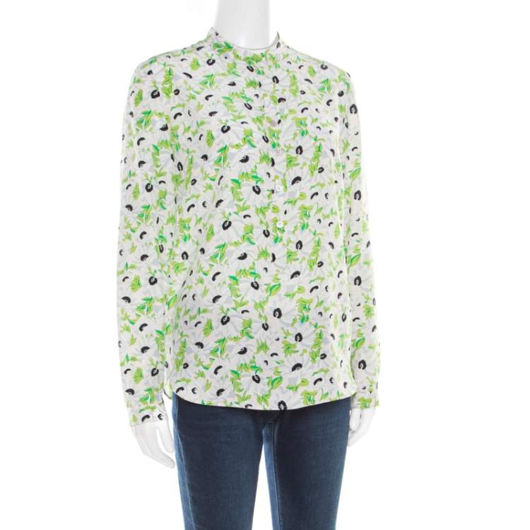 مملوكة مسبقًا Stella McCartney Multicolor Floral Printed Silk Long Sleeve Eva Blouse S