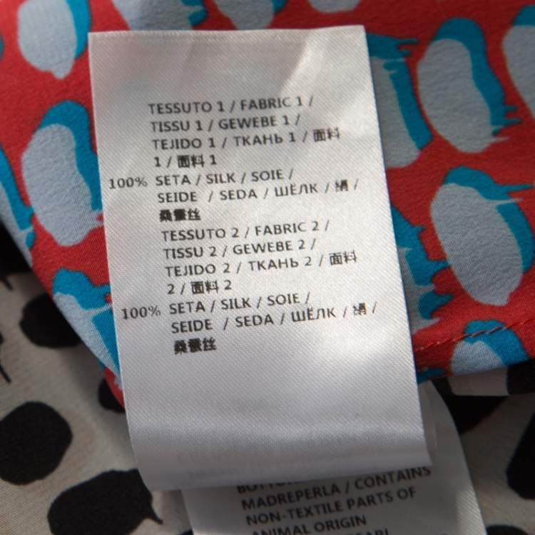 Pre Owned Stella McCartney Multicolor Speech Balloon Printed Silk Shirt XS