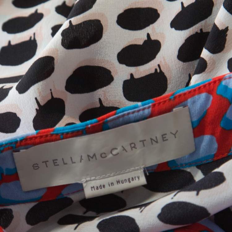 Pre Owned Stella McCartney Multicolor Speech Balloon Printed Silk Shirt XS