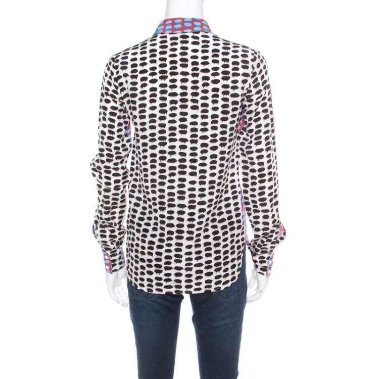 Pre Owned Stella McCartney Multicolor Speech Balloon Printed Silk Shirt XS