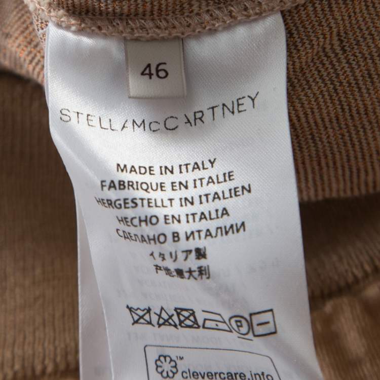 Pre Owned Stella McCartney Beige Metallic Wildcat Pattern Jacquard Sweatshirt L