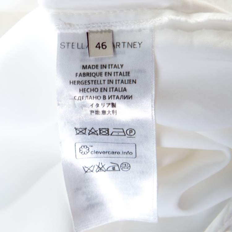 Pre Owned Stella McCartney White Eyelet Embroidered Oversized Box Shirt L