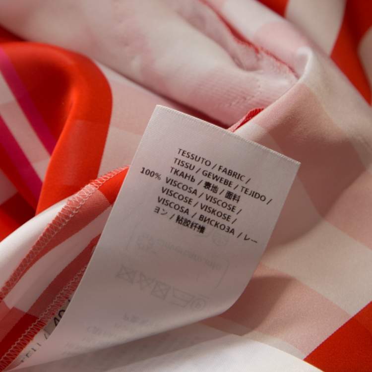Pre Owned Stella McCartney Chilli Red Checked Sleeveless Benedicte Shift Dress S
