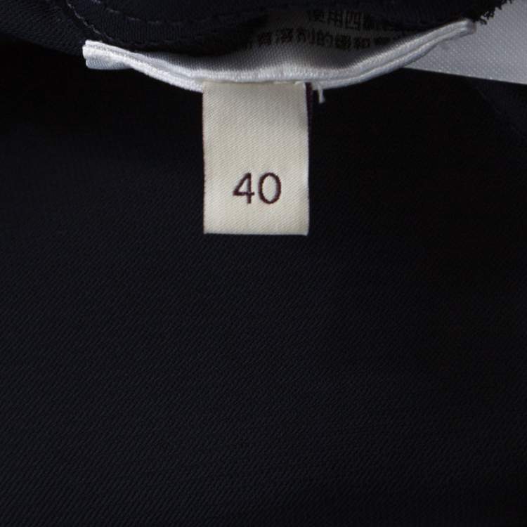Pre Owned Stella McCartney Navy Blue Crepe Peplum Detail Leonore Top S 