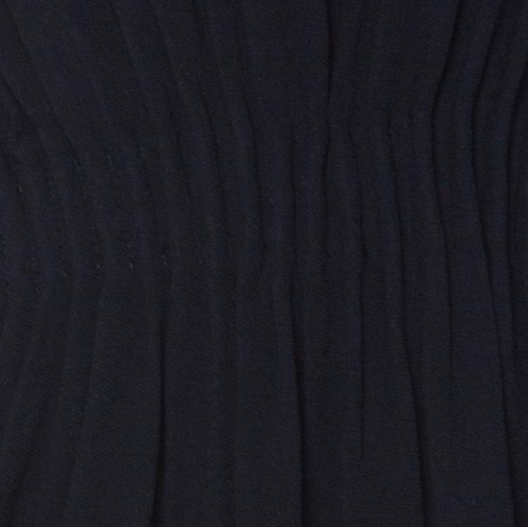 Pre Owned Stella McCartney Navy Blue Stretch Cady Gathered Waist Maxi Dress S