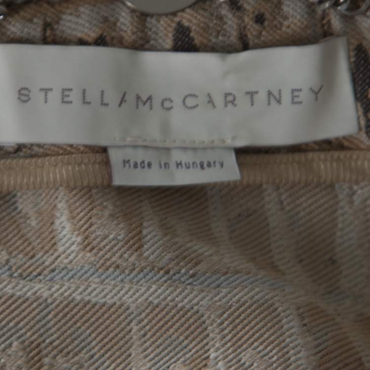 Pre Owned Stella McCartney Beige Crocodile Pattern Jacquard Bomber Jacket S 