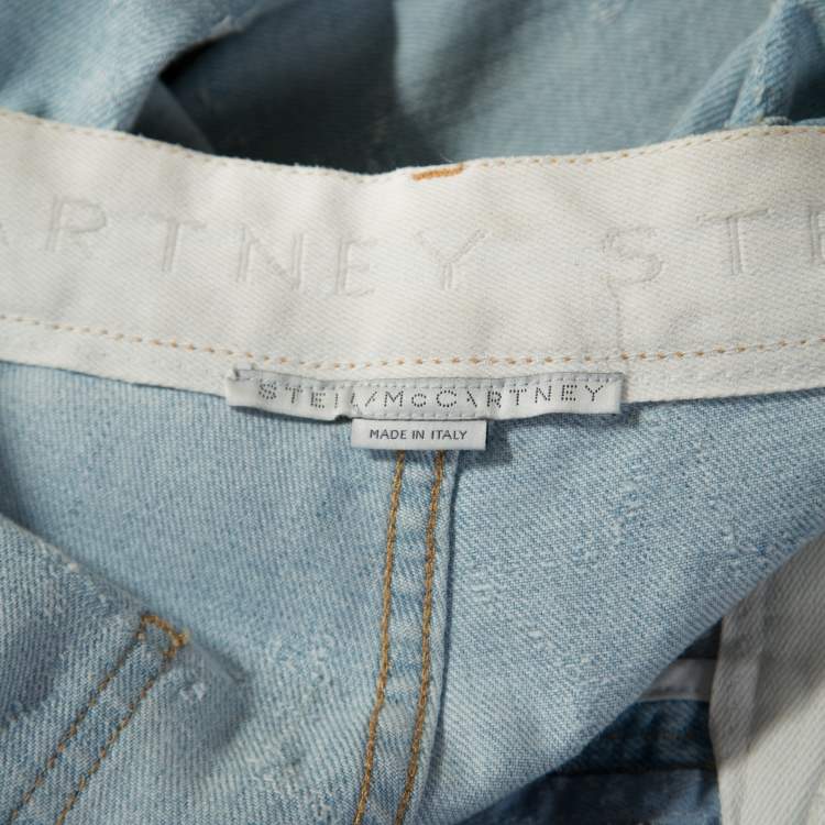 Pre Owned Stella McCartney Light Blue Denim Star Detail Flared Jeans S