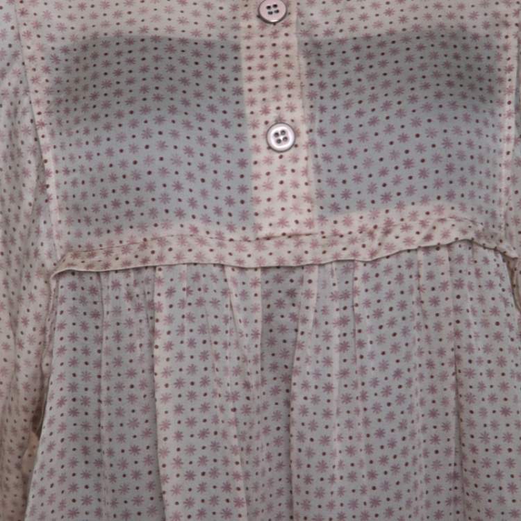Pre Owned Stella McCartney Pale Pink Printed Silk Billowing Sleeve Blouse S