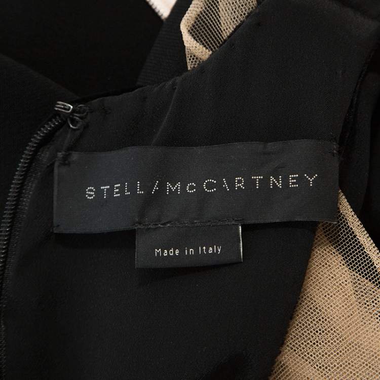 Pre Owned Stella McCartney Black Velvet Belted Saskia Stretch-Cady Gown M