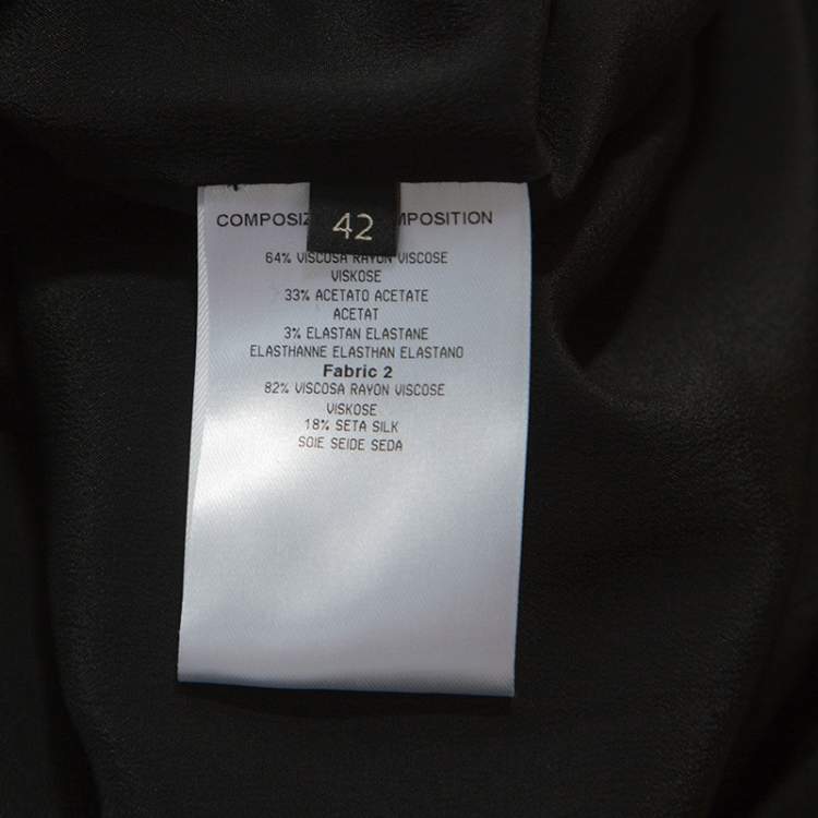 Pre Owned Stella McCartney Black Velvet Belted Saskia Stretch-Cady Gown M