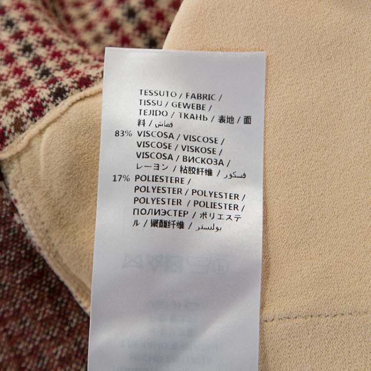 Pre Owned Stella McCartney Multicolor Houndstooth Pattern Knit Tapered Pants L