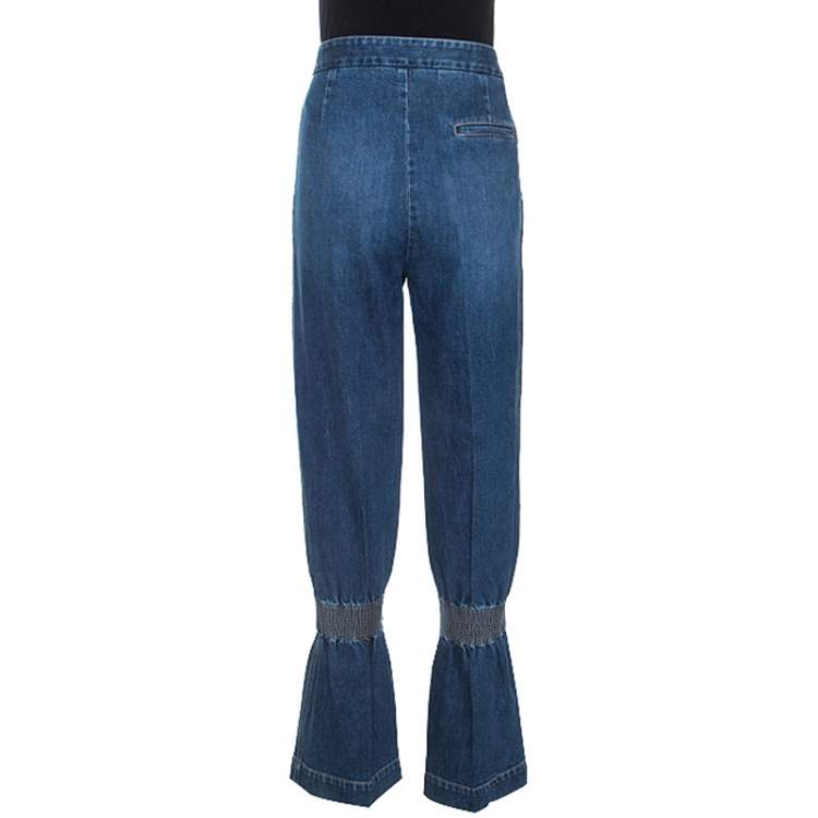 Pre Owned Stella McCartney Blue Denim Shirred Detail April Jeans M