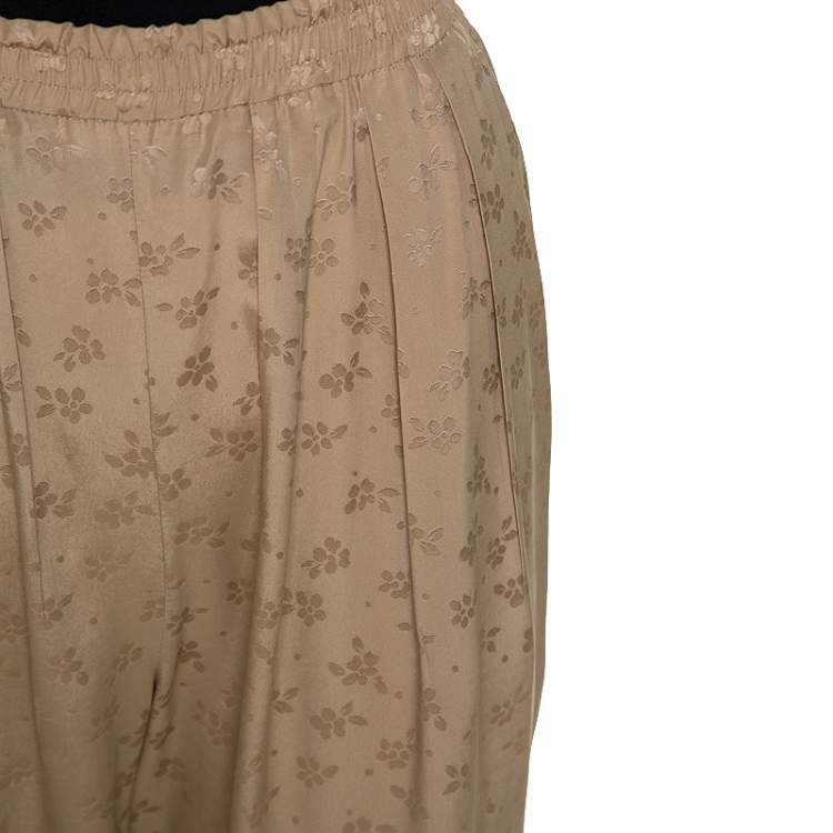 Pre Owned Stella McCartney Beige Jacquard Elasticized Waist Trousers S