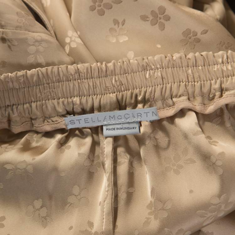 Pre Owned Stella McCartney Beige Jacquard Elasticized Waist Trousers S