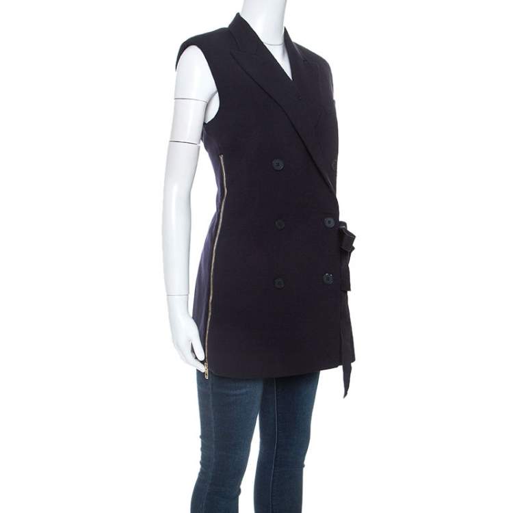 مملوكة مسبقًا Stella McCartney Navy Blue Wool Double Breasted Vest S