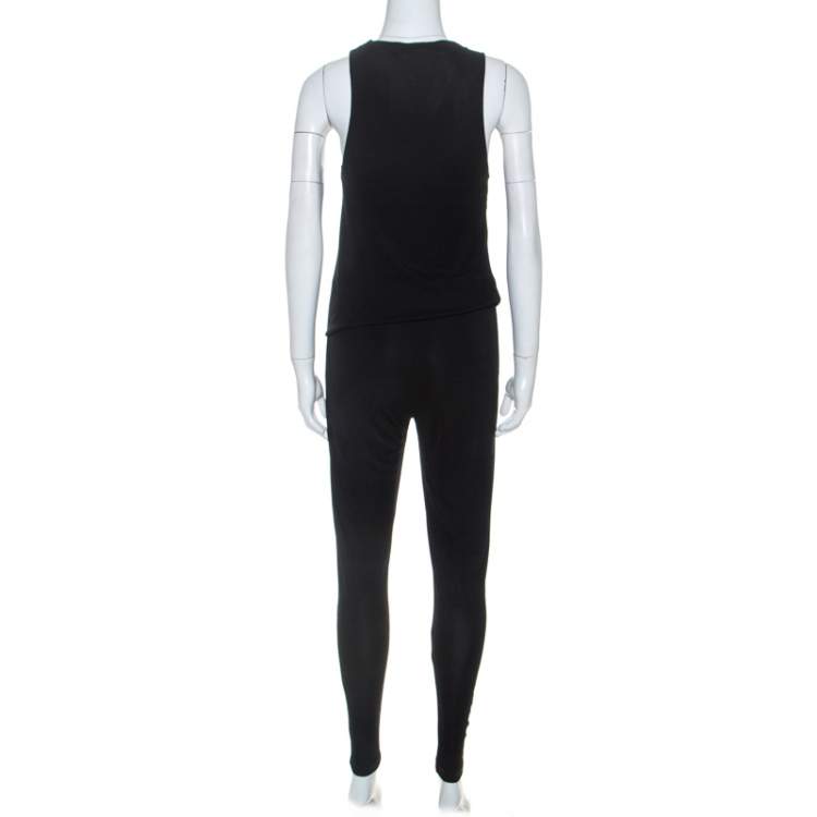 Pre Owned Stella McCartney Black Jersey Draped Cowl Neck Jumpsuit S