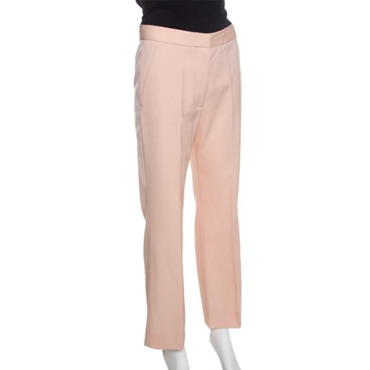 Stella McCartney Blush Pink Silk Twill Wide Leg Eden Trousers XS