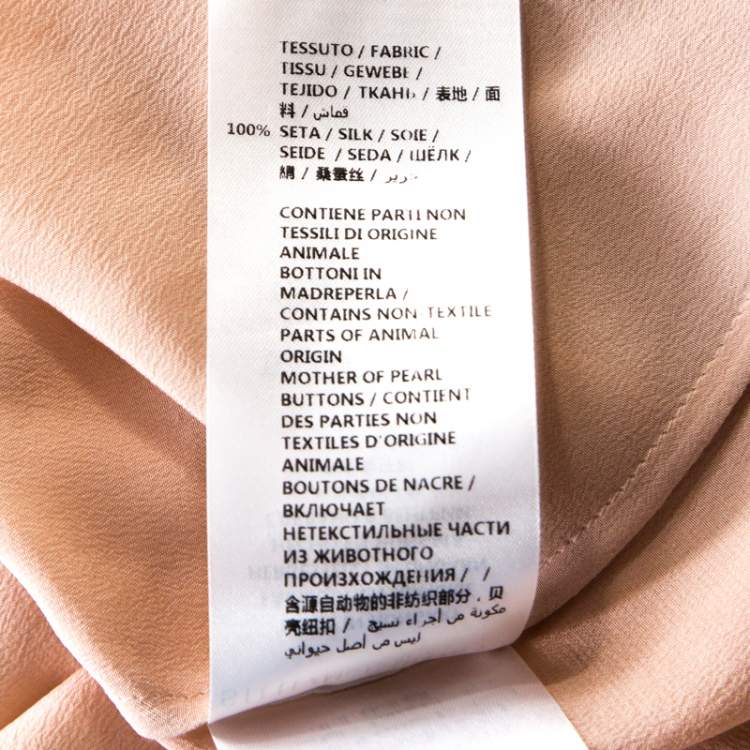 Pre Owned Stella McCartney Blush Pink Silk Long Sleeve Blouse XS