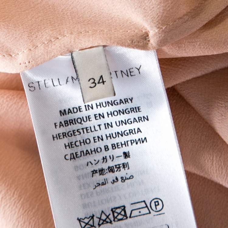 Pre Owned Stella McCartney Blush Pink Silk Long Sleeve Blouse XS