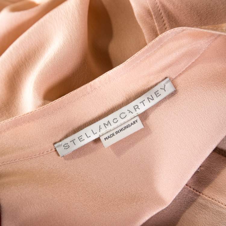 Pre Owned Stella McCartney Blush Pink Silk Long Sleeve Blouse XS
