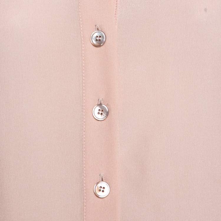 Pre Owned Stella McCartney Blush Pink Silk Long Sleeve Blouse XS