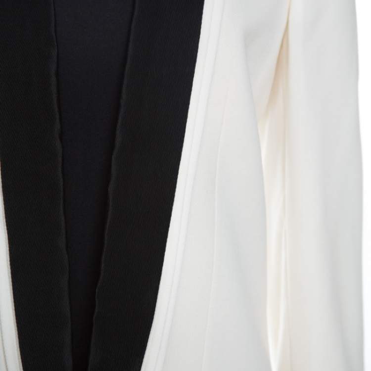 Pre Owned Stella McCartney Ivory Wool Contrast Lapel Detail Tuxedo Jacket M
