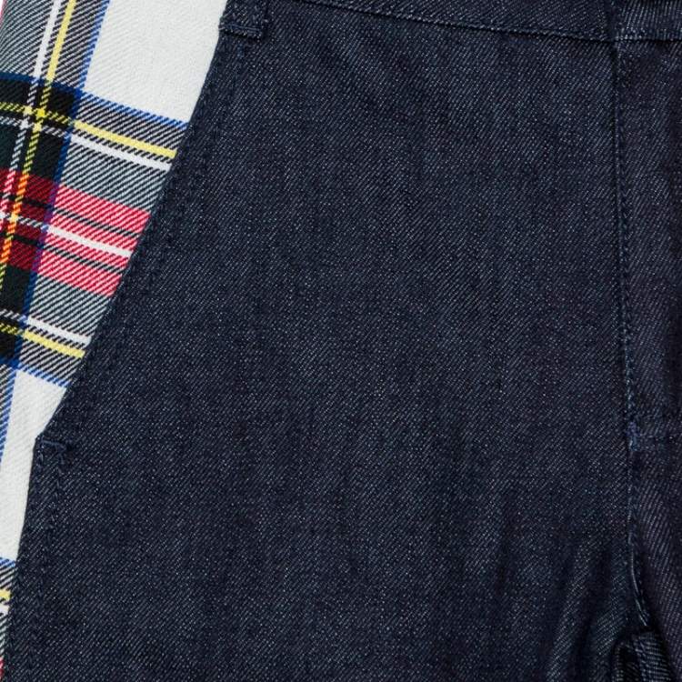 Pre Owned Stella McCartney Navy Blue Denim Plaid Trim Jeans S