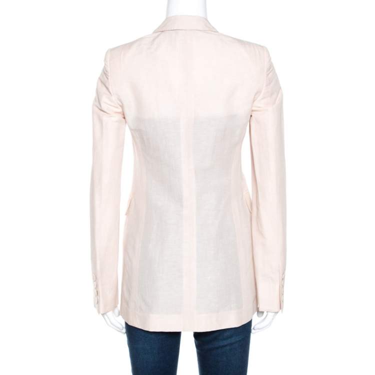 Pre Owned Stella McCartney Pale Pink Linen Tailored Blazer XS