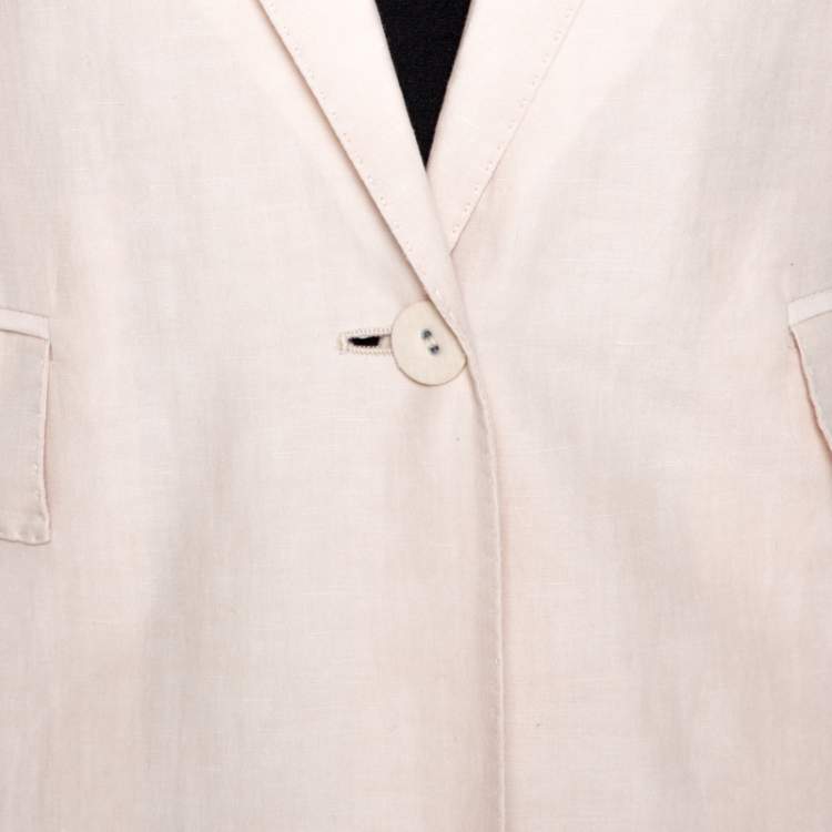 Pre Owned Stella McCartney Pale Pink Linen Tailored Blazer XS