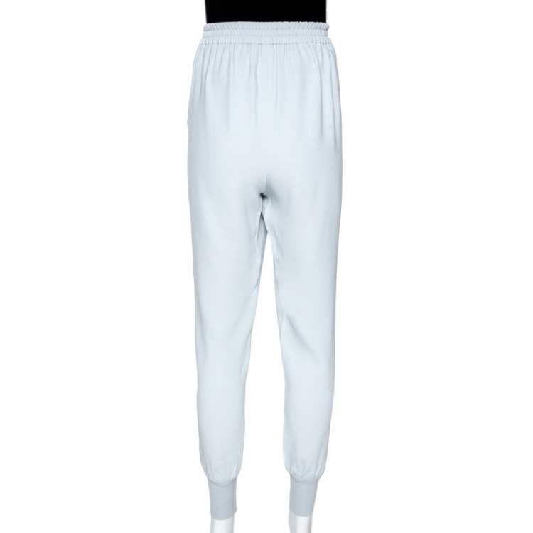 Pre Owned Stella McCartney Pale Blue Stretch Crepe Julia Trousers M