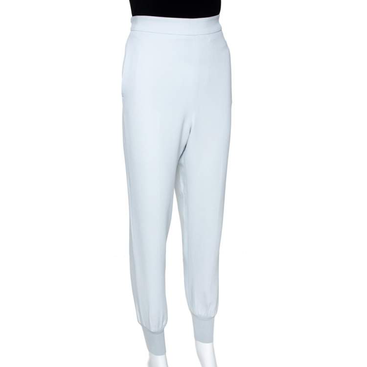 Pre Owned Stella McCartney Pale Blue Stretch Crepe Julia Trousers M