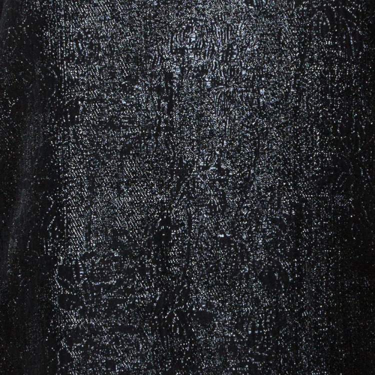 Pre Owned Stella McCartney Black Lurex Floral Silk Jacquard Donna Top S