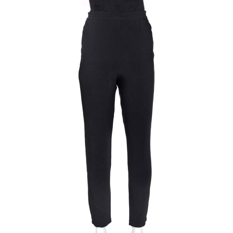 Pre Owned Stella McCartney Black Lurex Floral Silk Jacquard Christine Pants S