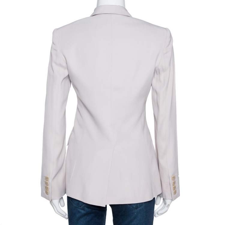 مملوكة مسبقًا Stella McCartney Pale Ecru Silk Blend Tailored Blazer S