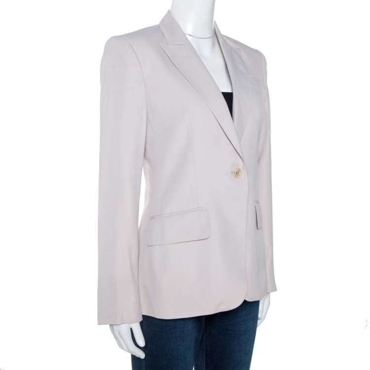 مملوكة مسبقًا Stella McCartney Pale Ecru Silk Blend Tailored Blazer S