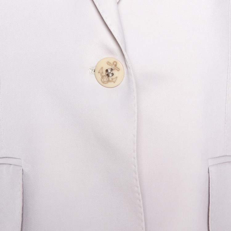 مملوكة مسبقًا Stella McCartney Pale Ecru Silk Blend Tailored Blazer S