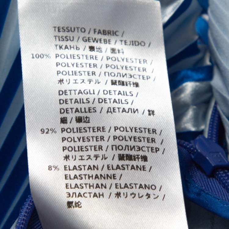 Pre Owned Stella McCartney Blue Plisse Satin Manny Asymmetrical Skirt S