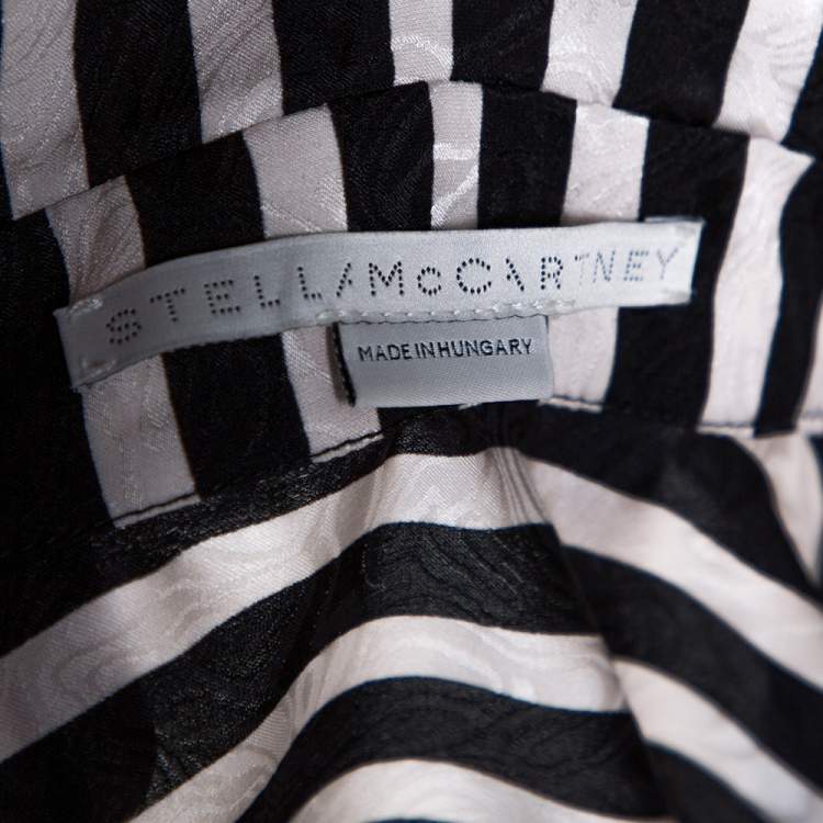 Pre Owned Stella McCartney Monochrome Silk Multiprint Long Sleeve Shirt M