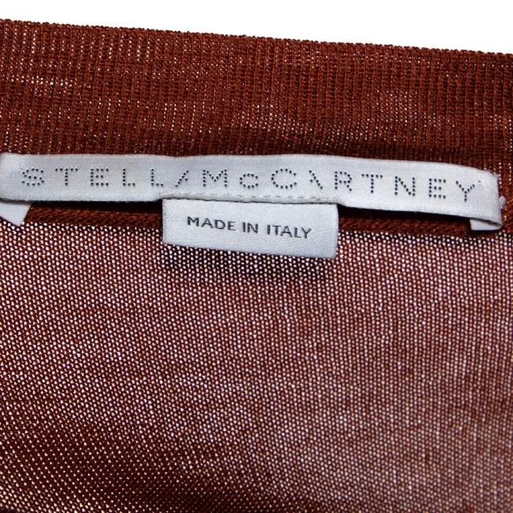 Pre Owned Stella McCartney Orange & Blue Intarsia Knit 'Go' Sweater Dress S