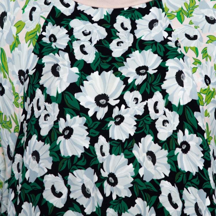 Pre Owned Stella McCartney Multicolor Floral Print Crepe Paneled Top M