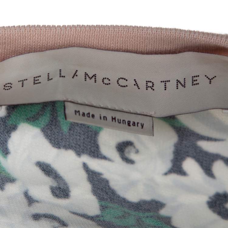 Pre Owned Stella McCartney Multicolor Floral Print Crepe Paneled Top M