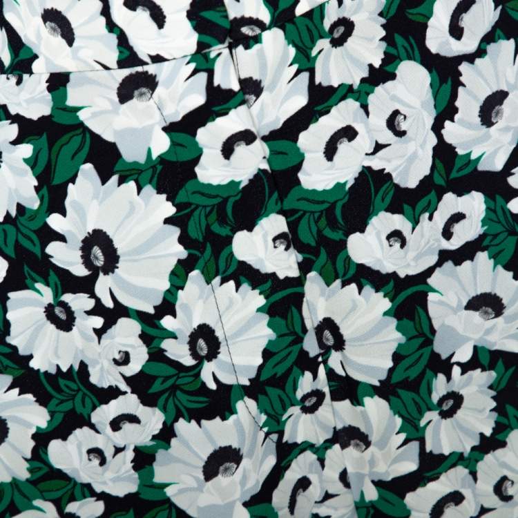 Pre Owned Stella McCartney Green Floral Printed High Waist Wide Leg Maude Trousers M