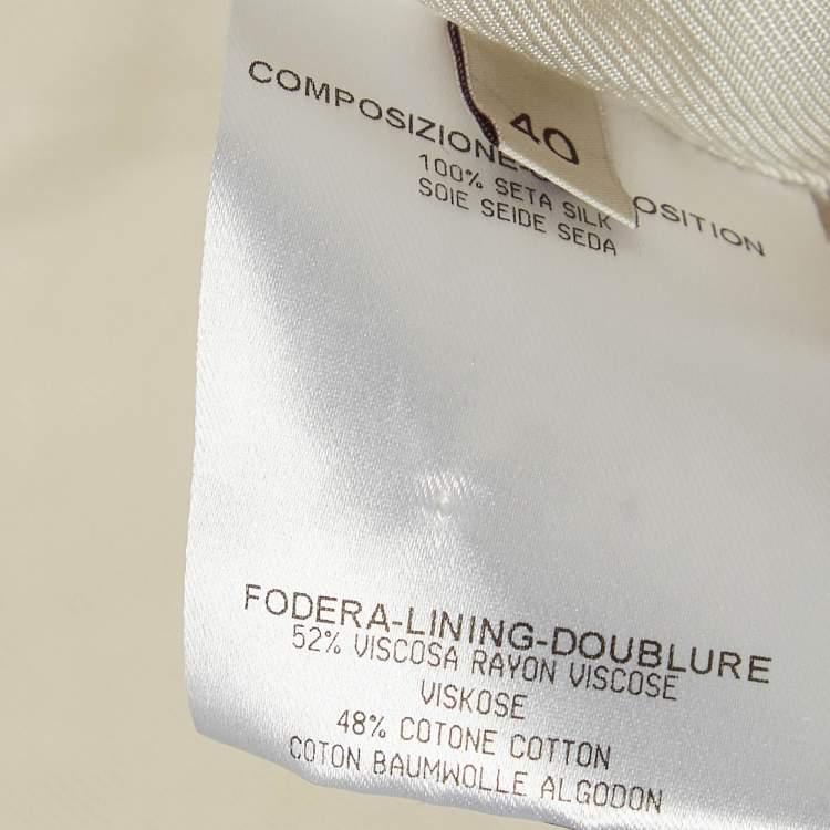 Pre Owned Stella McCartney Cream Silk Single Breasted Blazer S