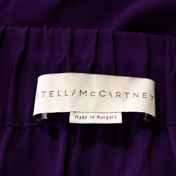 Pre Owned Stella McCartney Purple Crepe Draped Strapless Dress M
